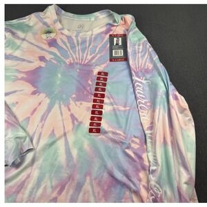 Lauren James Co Sun Guard UPF Tie Dye Long Sleeve Shirt XL Pink Blue Pastel